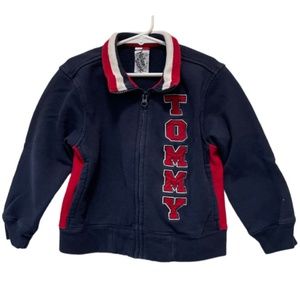 Tommy Hilfiger Navy Blue Red and White 85 Letterman Style Jacket Size 5